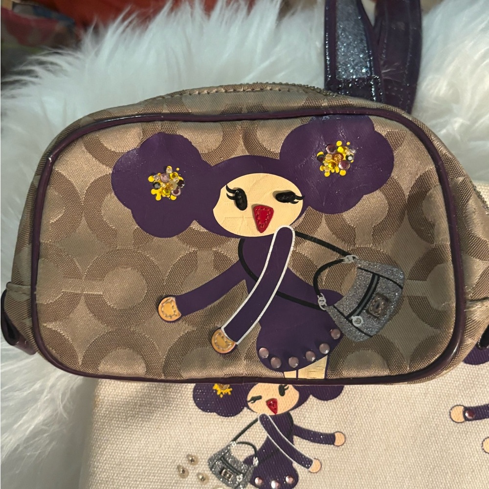Coach poppy Purple and Cream Tote Bag - Picture 2 of 7